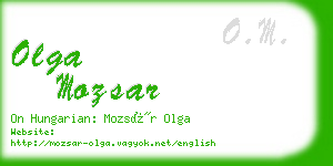 olga mozsar business card